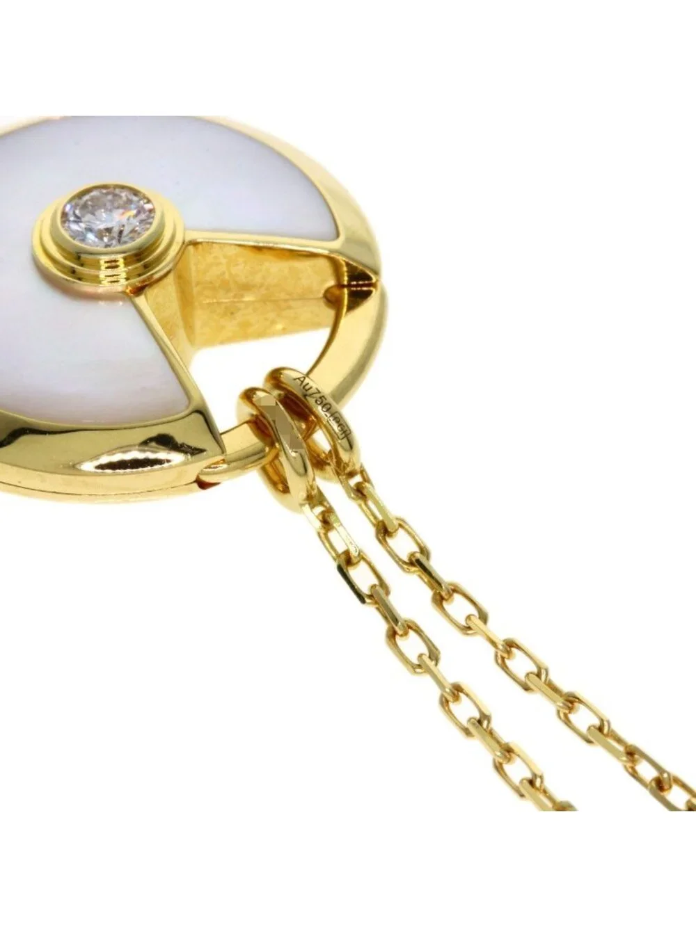 Cartier Amulette de Cartier SM Shell Diamond Necklace 18k Yellow Gold